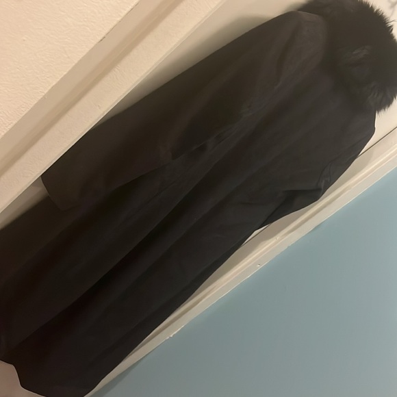 Forecaster Women's Fox-Fur-Collar Maxi Reefer Coat (Charcoal) size 10 luxe wear - Picture 4 of 6